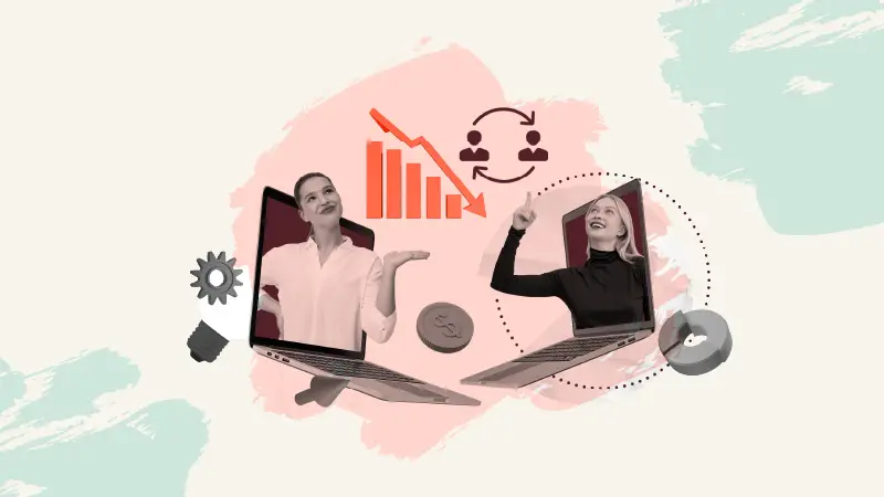 Two professional women on laptop screens highlight how understanding subscription cancellation reasons can strengthen customer retention.